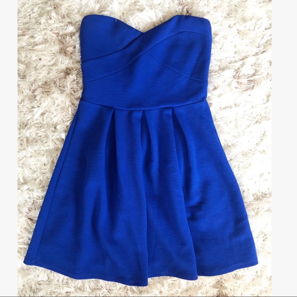 blue strapless skater dress Pale Color Floral Open Back Mini Dress in Light Blue Medium. / Light Blue main image 0